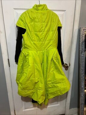 Neon Lime Quilted Puff Dress